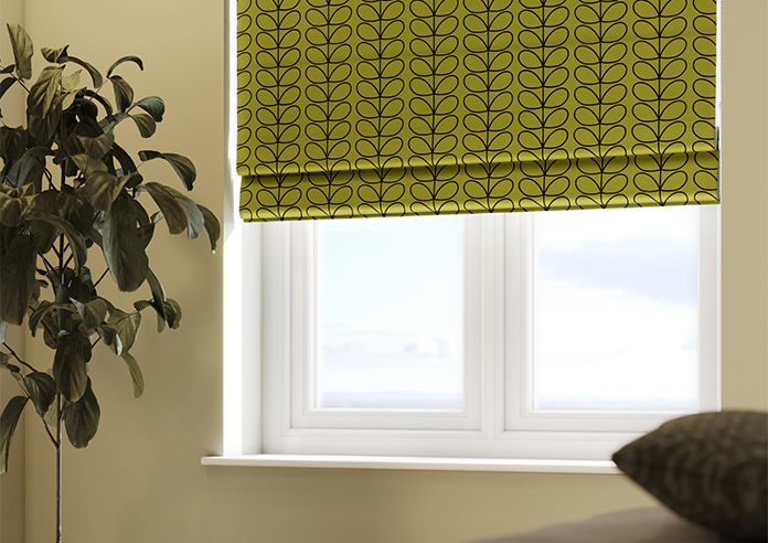 Orla Kiely Linear Stem, Olive & Black - Twist&Fit Roman Blind - Image 5